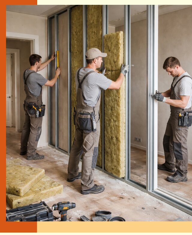 Шумоизоляция межкомнатных перегородок в Петергофе эффективно и надёжно