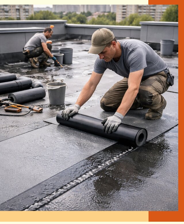 Гидроизоляция плоской кровли в Петергофе от 4707 руб./м2 — профессионально | ТепломастерПтф