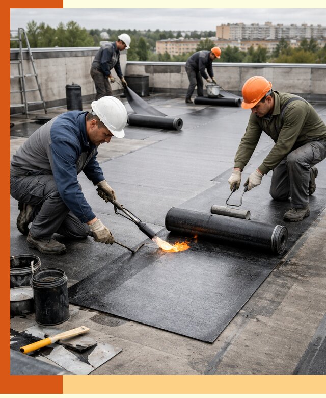 Профессиональная гидроизоляция плоской кровли в Петергофе