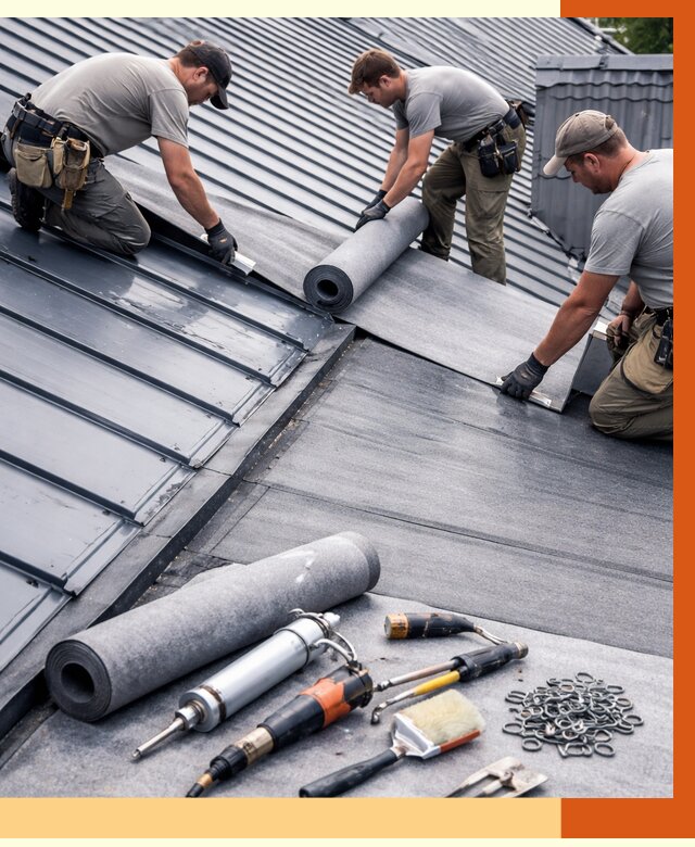 Гидроизоляция металлической кровли полимочевиной в Петергофе от 8892 руб. | ТепломастерПтф