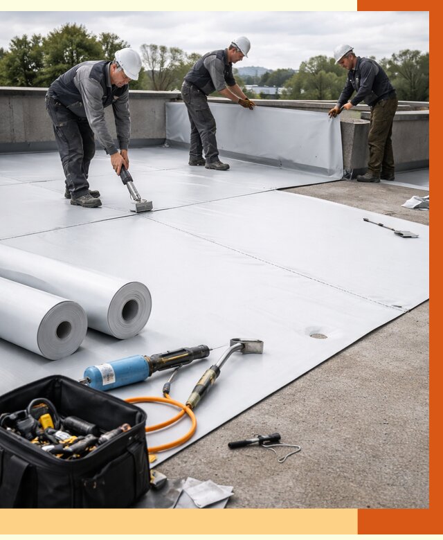 Гидроизоляция мембранной кровли в Петергофе от 7846 руб./м² — профессионально | ТепломастерПтф