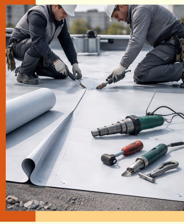 Гидроизоляция мембранной кровли в Петергофе: монтаж и ремонт быстро