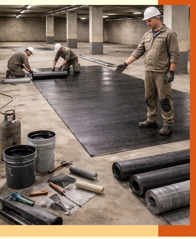 Гидроизоляция паркинга в Петергофе от 1255 руб/м² — профессиональная защита | ТепломастерПтф