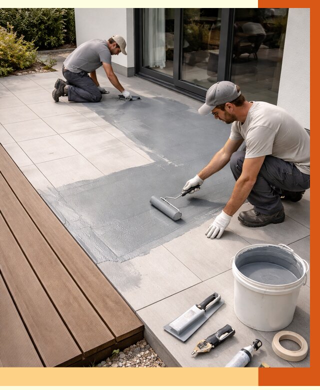 Гидроизоляция террасы в Петергофе под ключ от 7846 руб./м² | ТепломастерПтф