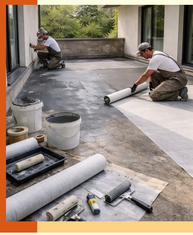 Гидроизоляция террасы в Петергофе — надежная защита от влаги и протечек