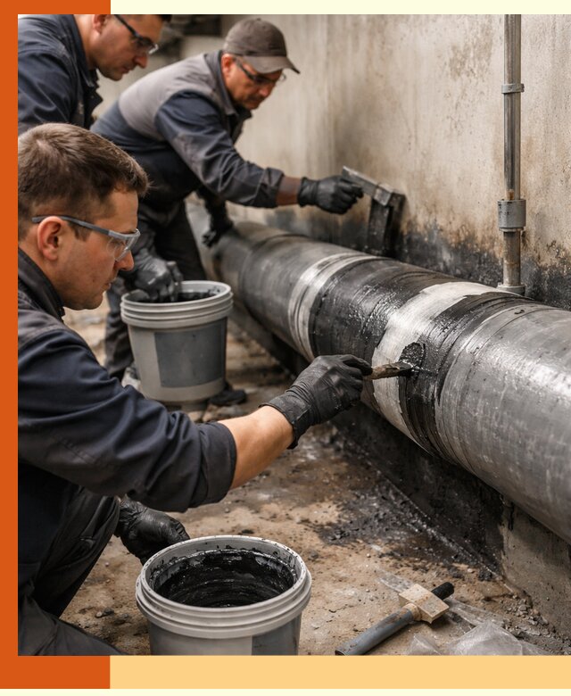 Гидроизоляция труб в Петергофе — защита и герметизация коммуникаций