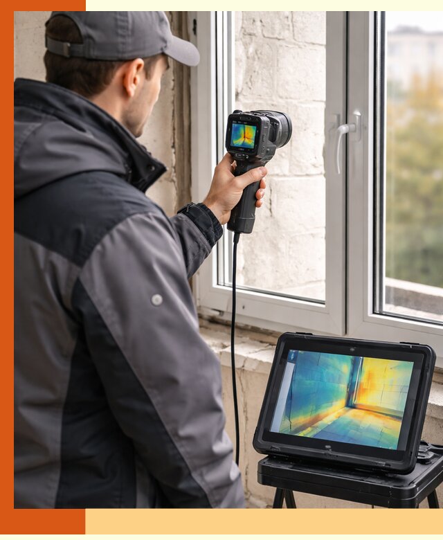 Тепловизионное обследование дома в Петергофе для выявления утечек тепла