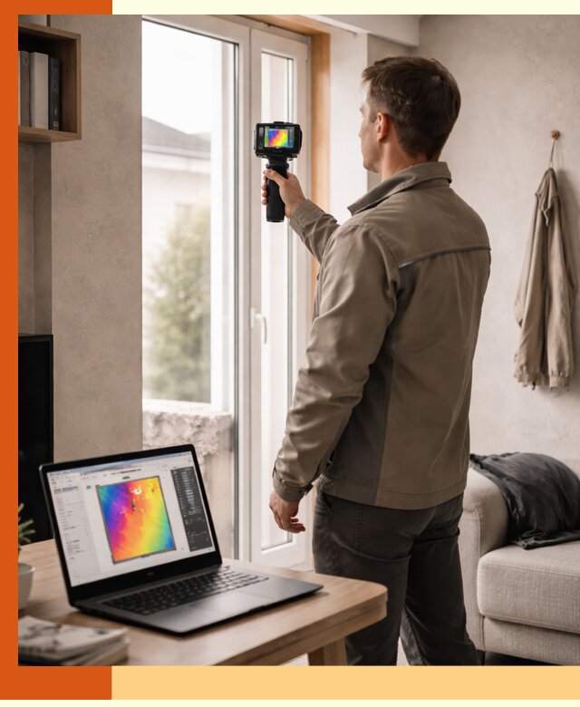 Тепловизионное обследование квартиры в Петергофе для поиска утечек тепла