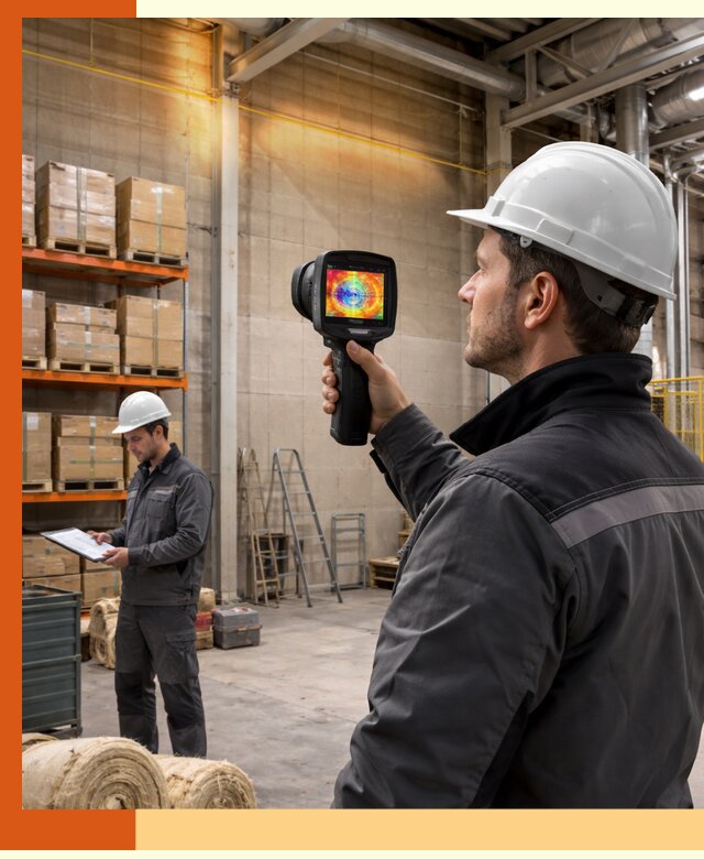 Тепловизионное обследование склада и выявление утечек в Петергофе