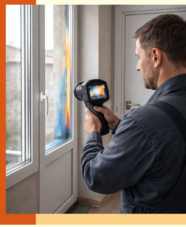 Тепловизионное обследование окон и дверей в Петергофе