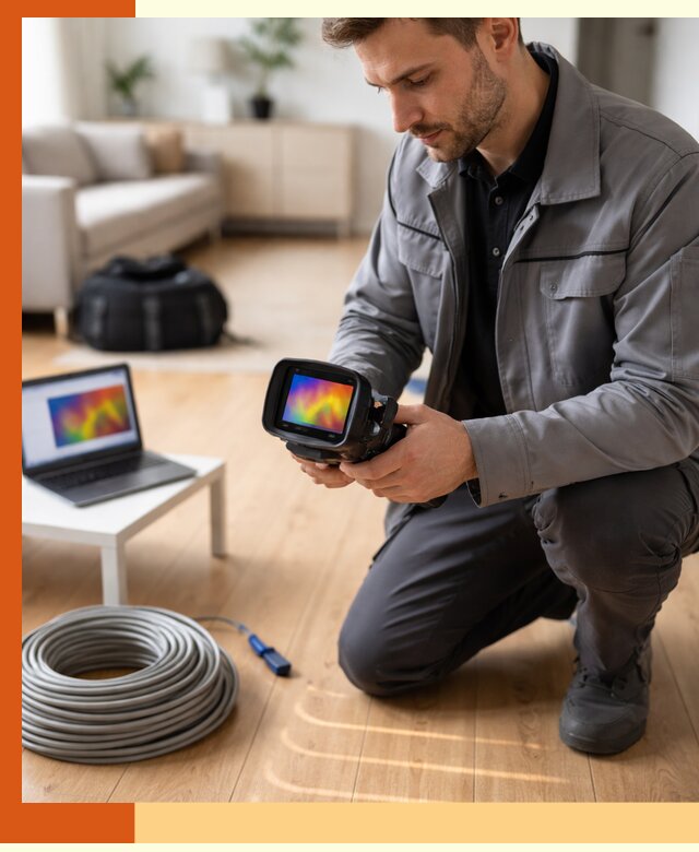 Тепловизионное обследование тёплого пола в Петергофе для точной диагностики