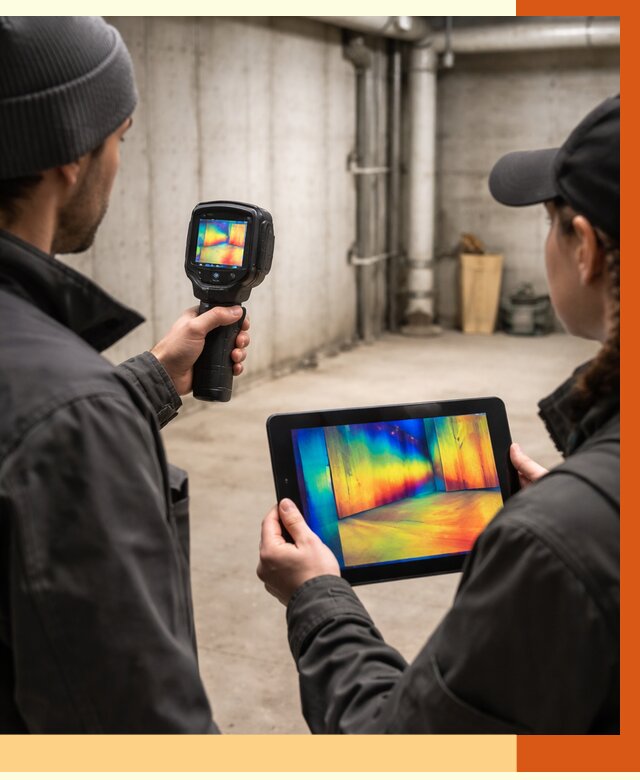 Тепловизионное обследование подвала в Петергофе от 4707 руб. — проверка гидроизоляции | ТепломастерПтф