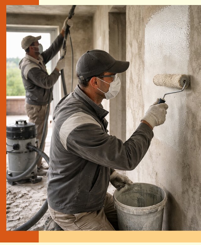 Подготовка поверхности под напыление утеплителя в Петергофе