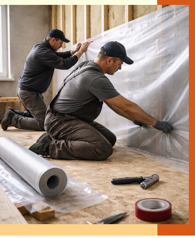 Монтаж пароизоляции в Петергофе от 2615 руб. — установка и укладка под ключ | ТепломастерПтф