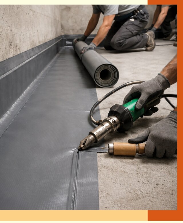Монтаж гидроизоляционной мембраны в Петергофе от 1041 руб/м2 | ТепломастерПтф