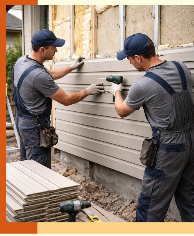 Монтаж сайдинга после утепления в Петергофе качественно и надежно